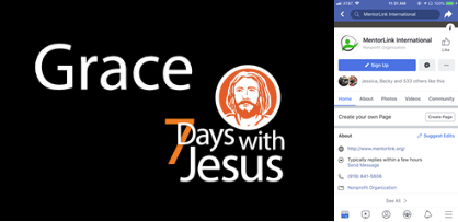 Look for 7 Days with Jesus: Grace on Facebook